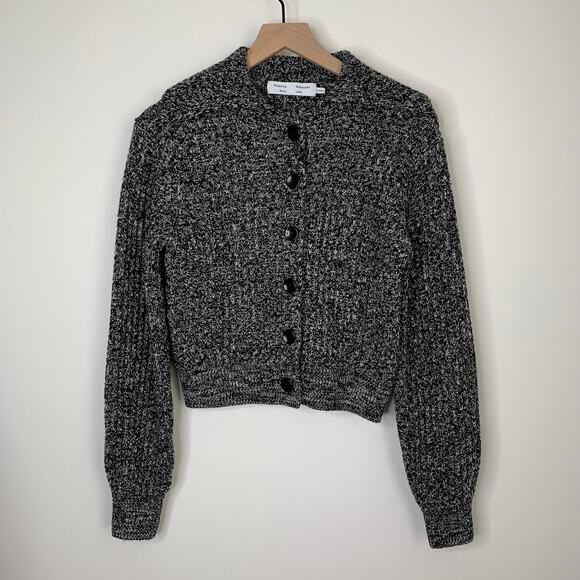 Proenza Schouler White Label Merino Wool Cardigan Button Down Womens XS Grey - Picture 2 of 15